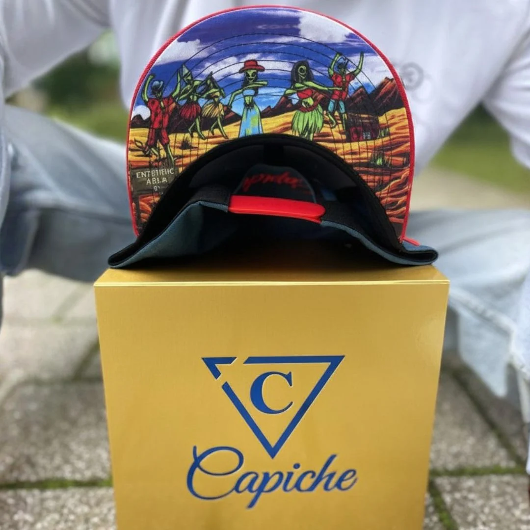 Alien Party Snapback - Blue/Red & Clear Rubber Logo - Image 3