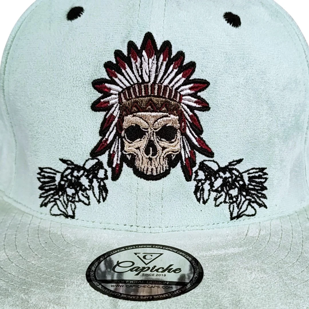 Ancestor Spirits Snapback - Light Mint Green Suede - Image 6