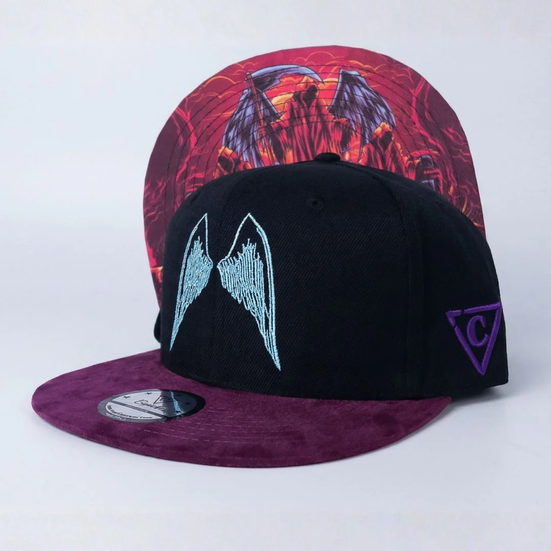 Angels of Death Snapback - Black/Purple Suede - Image 11