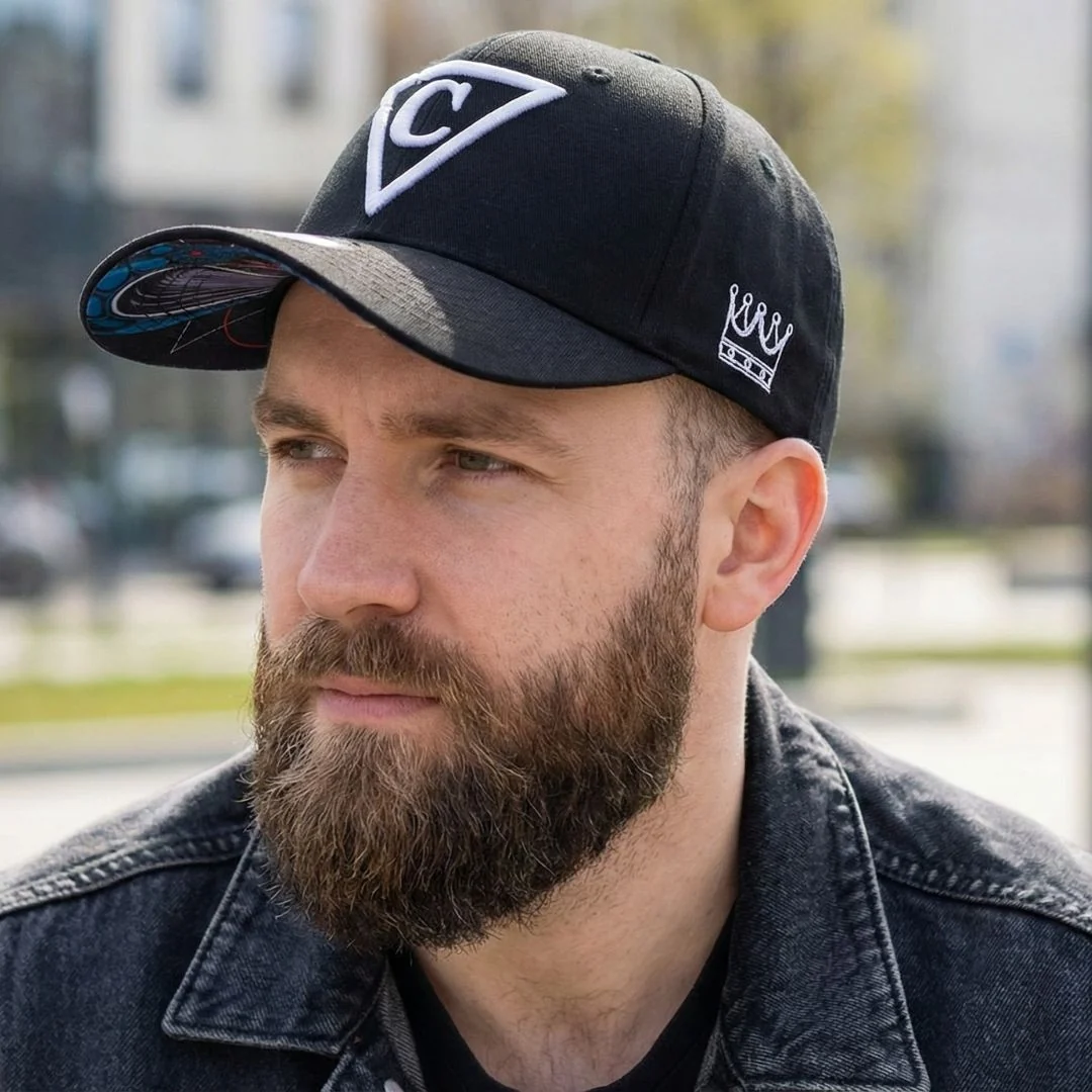 Angry Cobra Curved Baseball Cap - Black - Image 6
