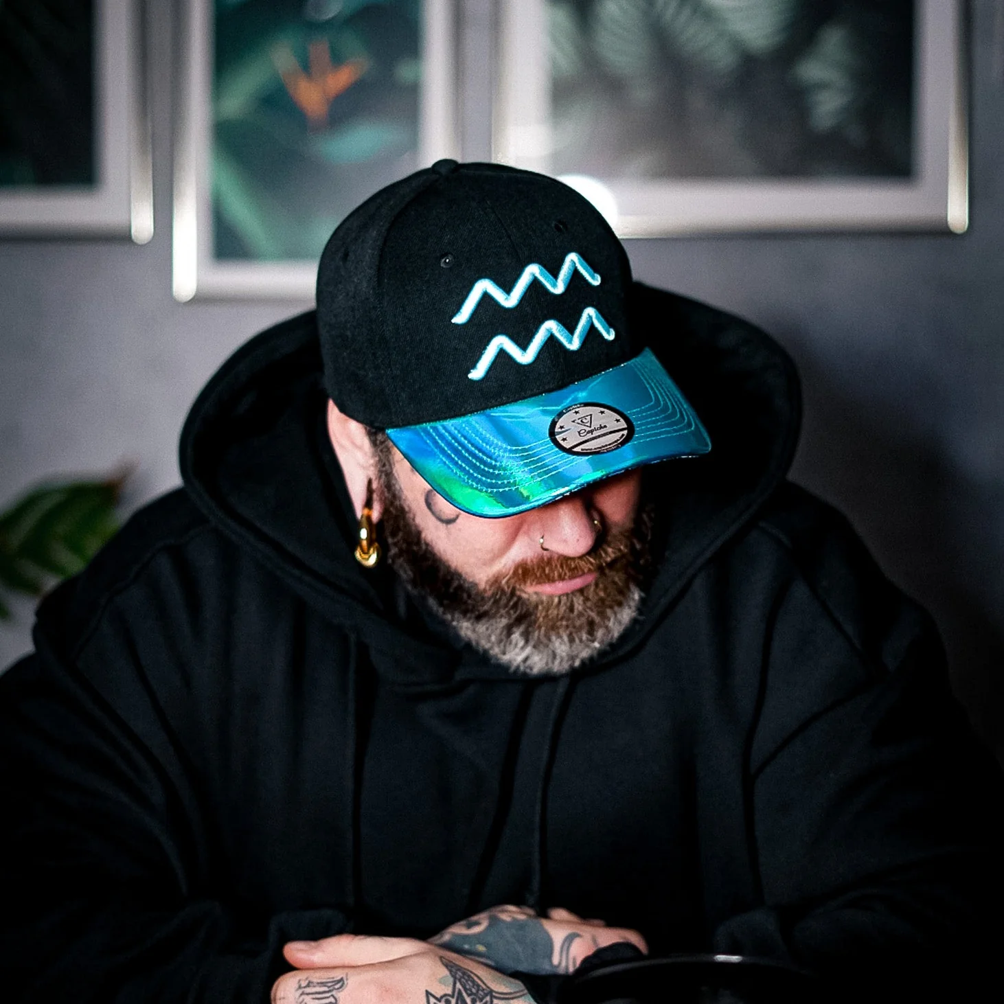 Aquarius Curved Cap - Black/Blue Metallic - Image 6