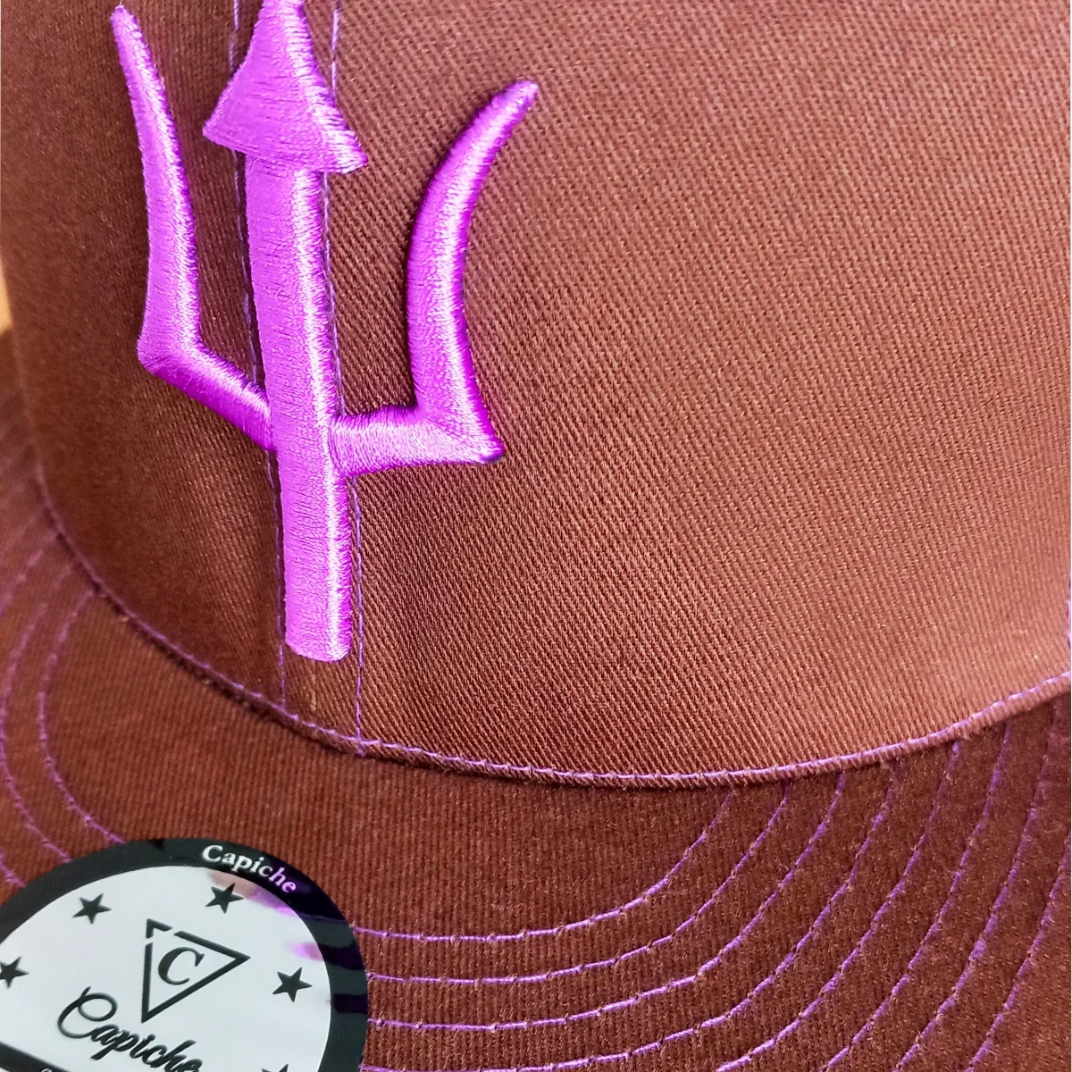 Argus Snapback - Brown/Purple Stitches - Image 11