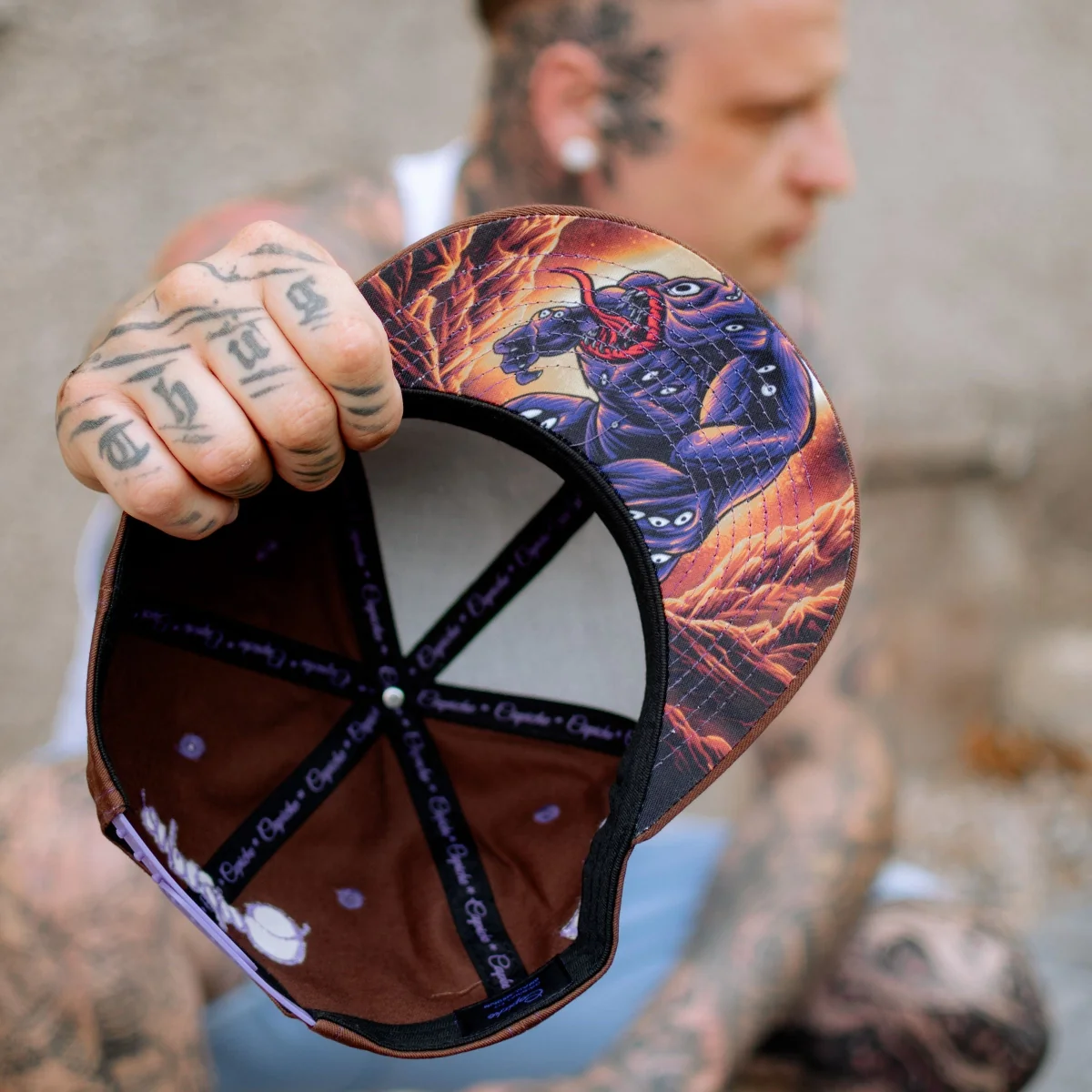 Argus Snapback - Brown/Purple Stitches - Image 6