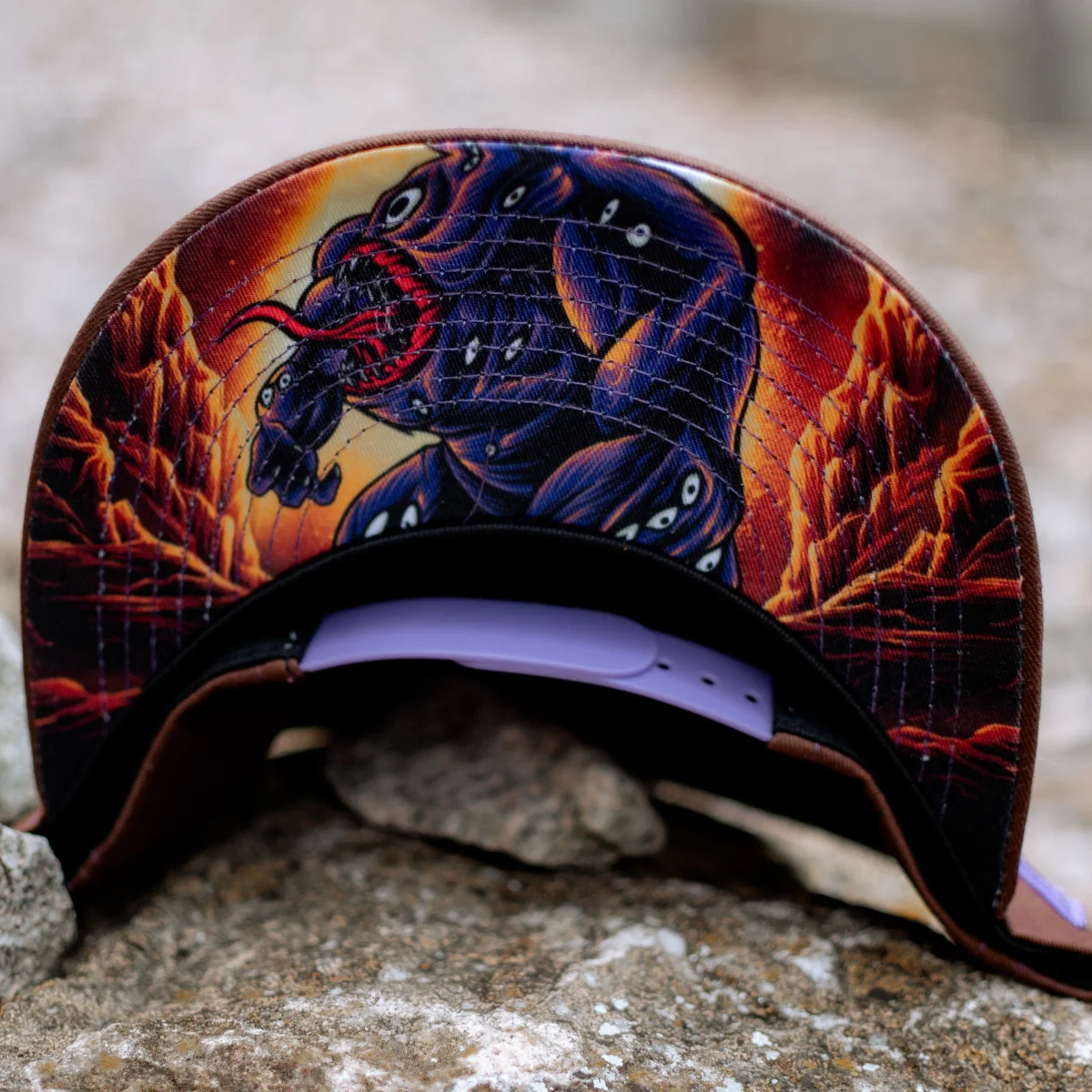 Argus Snapback - Brown/Purple Stitches - Image 8