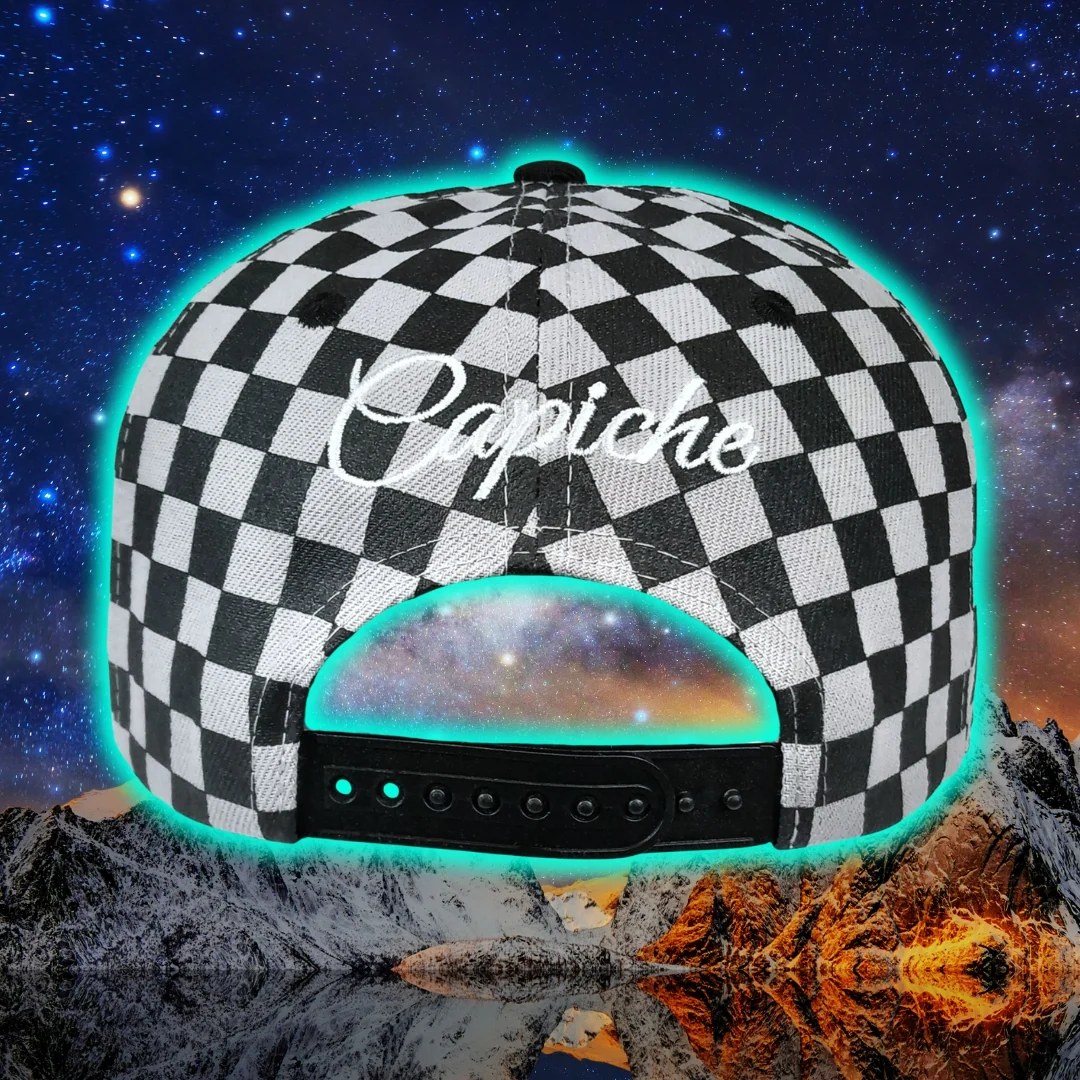 Astronaut in Space Snapback -  Checkered Pattern Black/Grey - Image 14