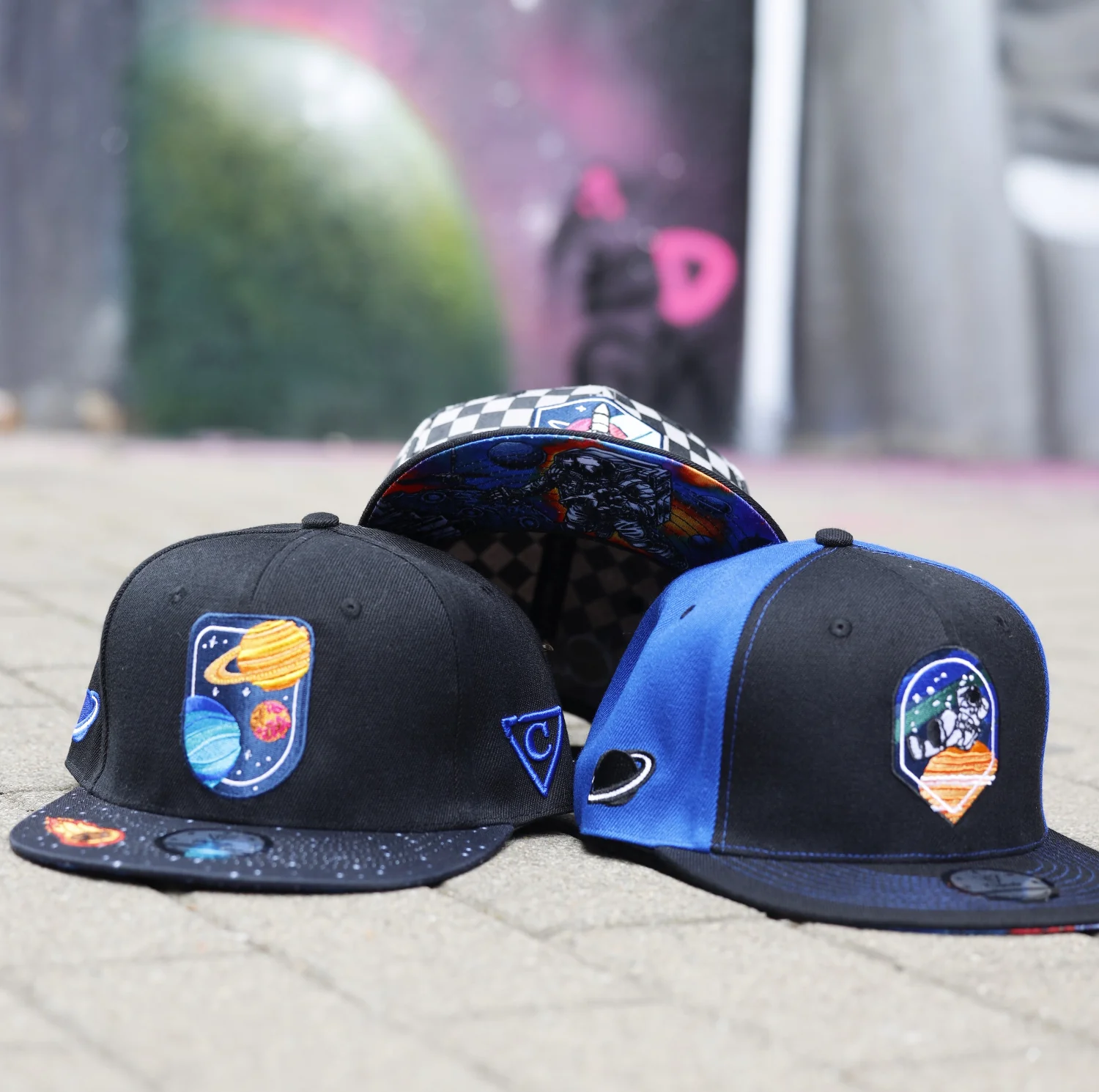 Astronaut Race Snapback - Black/Stars Pattern & Burning Meteorite - Image 7