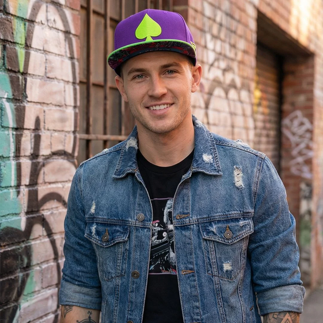 Black Jack Snapback - Purple/Neon Green - Image 4