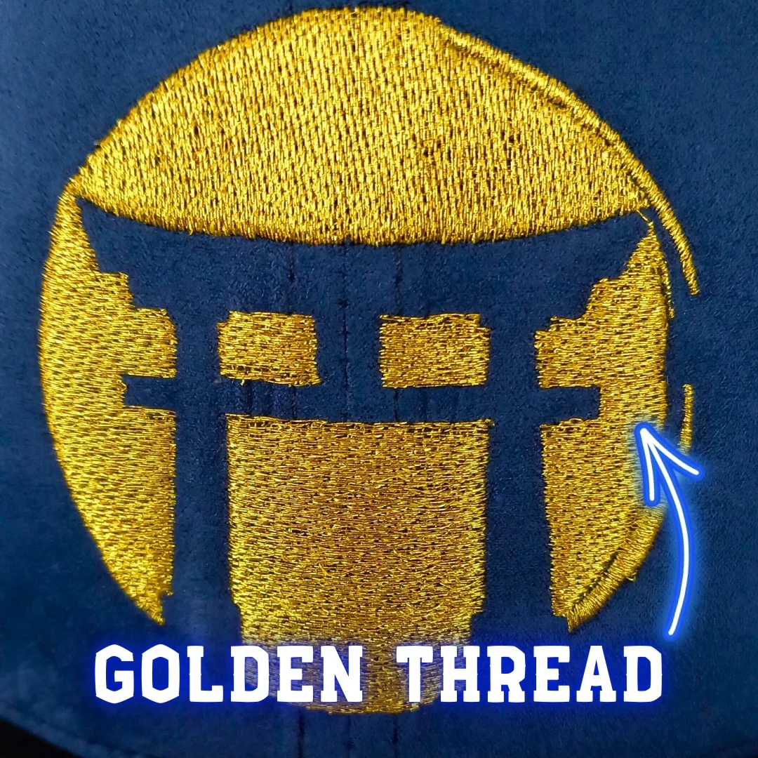 Blue Samurai Snapback - Suede/Golden Thread - Image 4