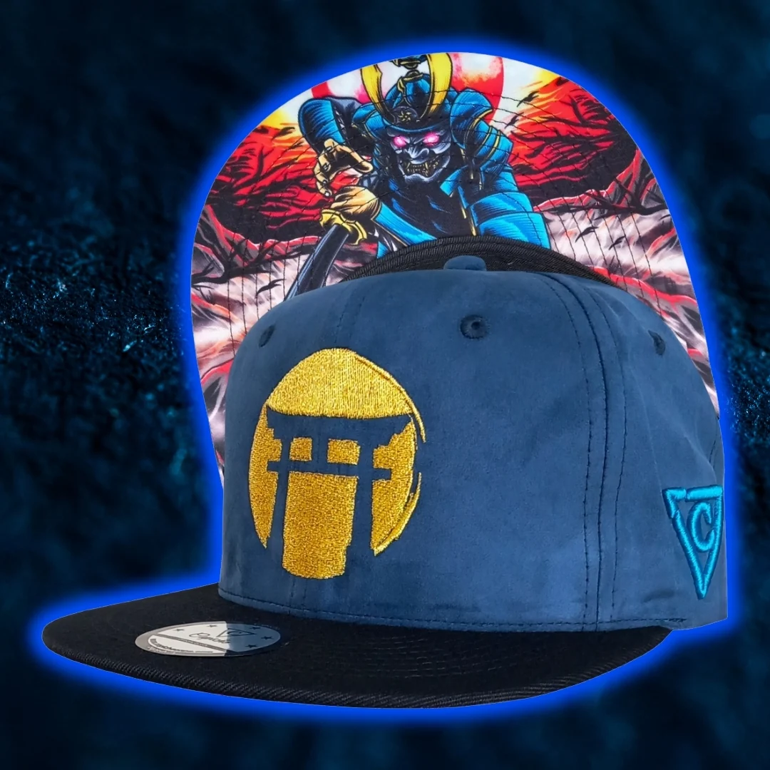 Blue Samurai Snapback - Suede/Golden Thread - Image 9