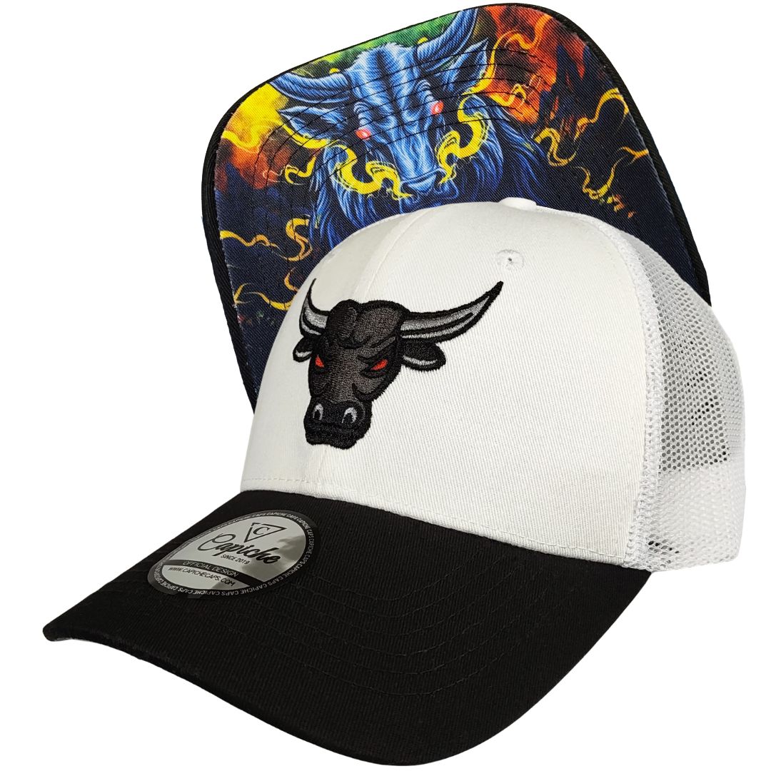 Bull Trucker Cap - White/Black
