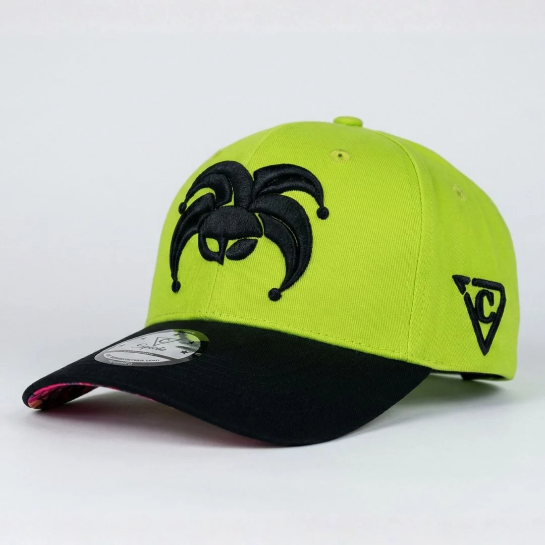 Carnival Clown Curved Baseball Cap - Neon Green - Image 3