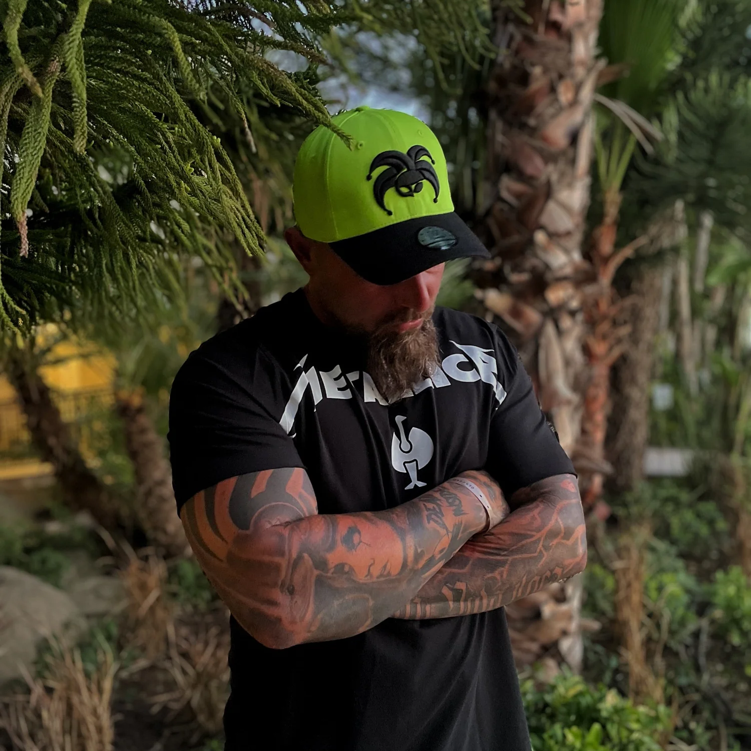 Carnival Clown Curved Baseball Cap - Neon Green - Image 6