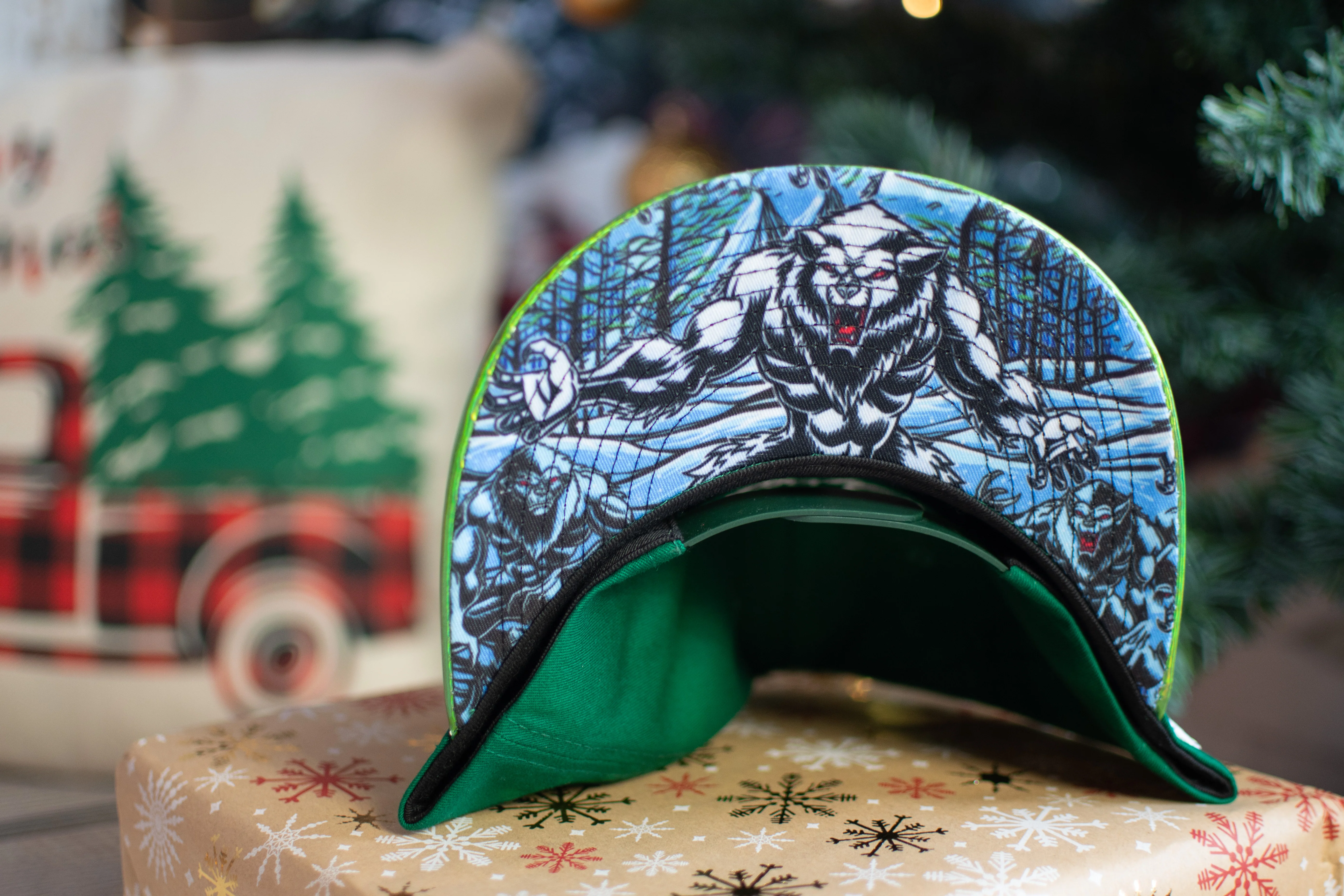 LIMITED Christmas Snapback Ice Beast Child Size - Green/Holographic - Image 7