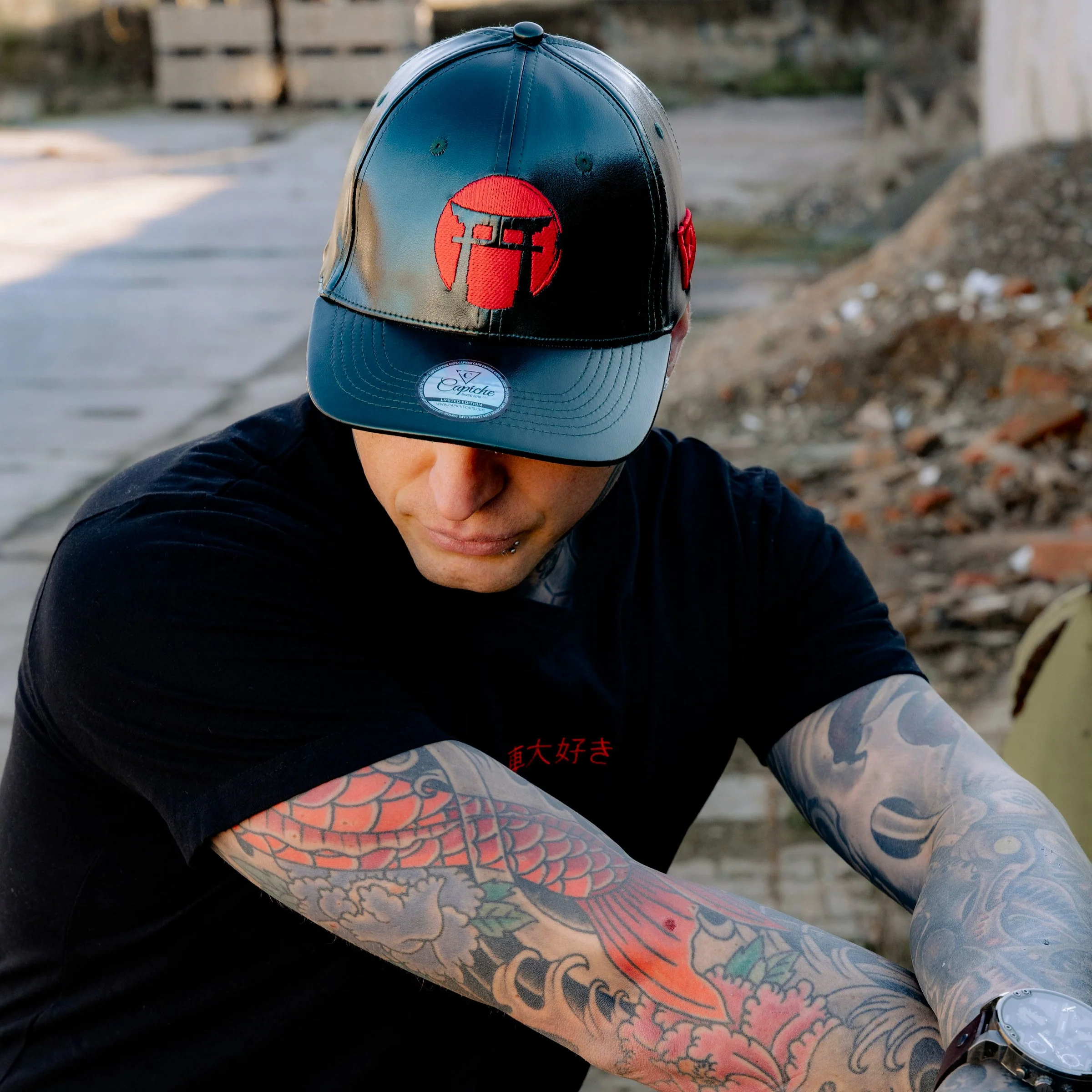 LIMITED EDITION Chrome Samurai Curved Cap - Deep Green Oil Crackling Metallic - Image 9