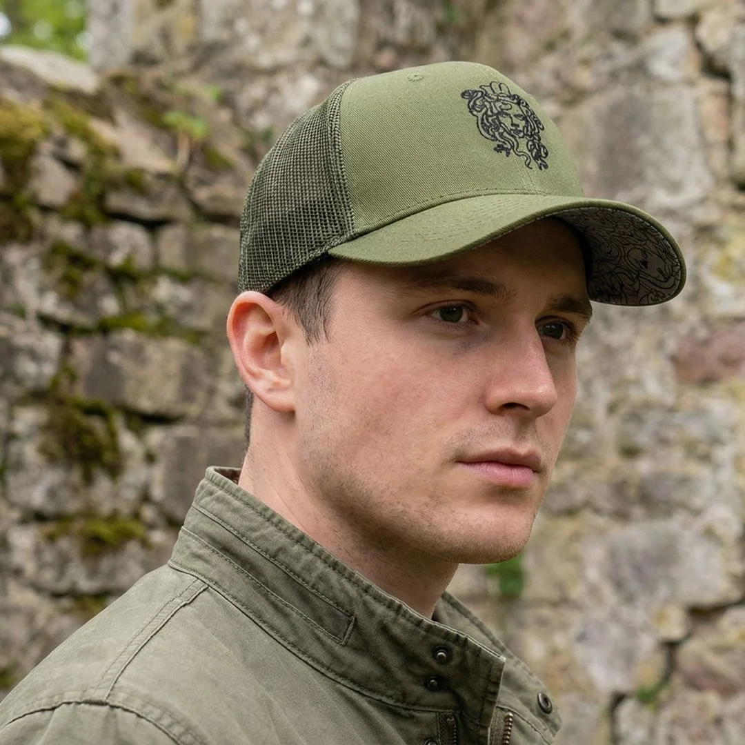 Clean Greek Medusa Trucker Cap - Green - Image 10