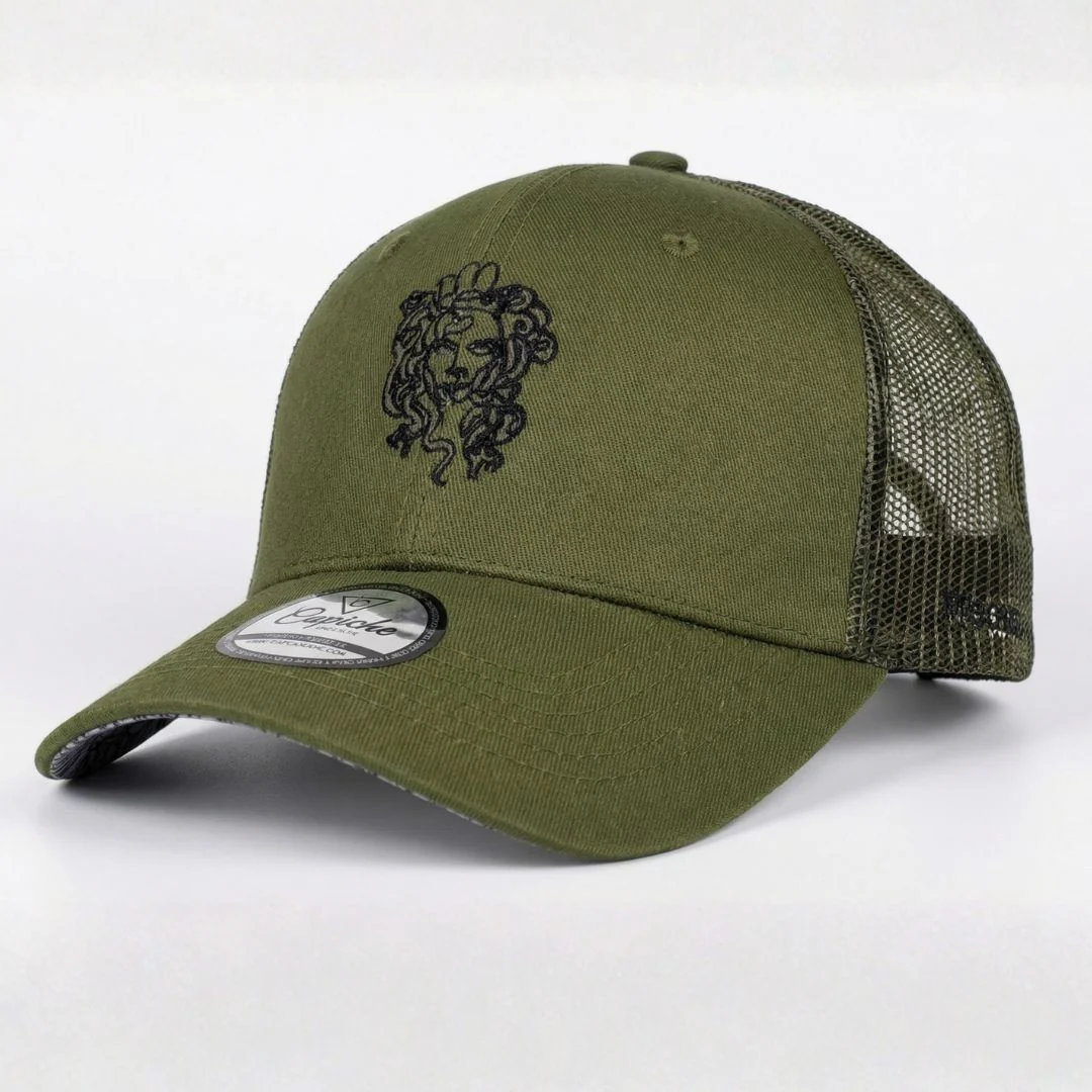 Clean Greek Medusa Trucker Cap - Green - Image 9