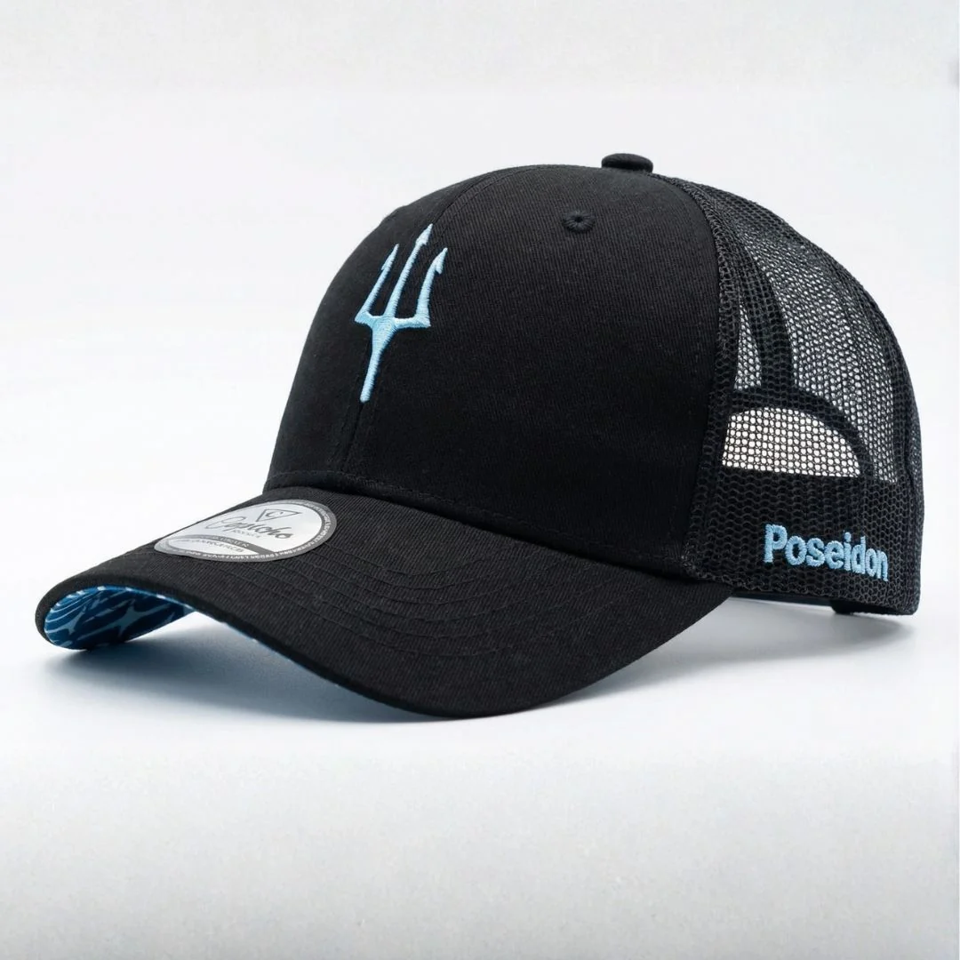 Clean Greek Poseidon Trucker Cap - Black - Image 4