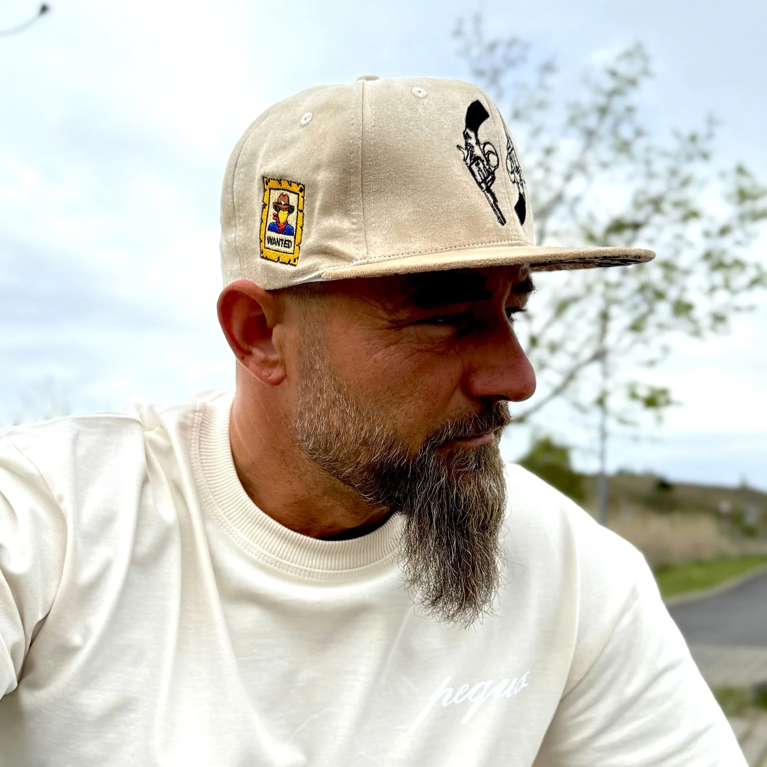 Cowboy Duel Snapback - Light Beige Suede - Image 9