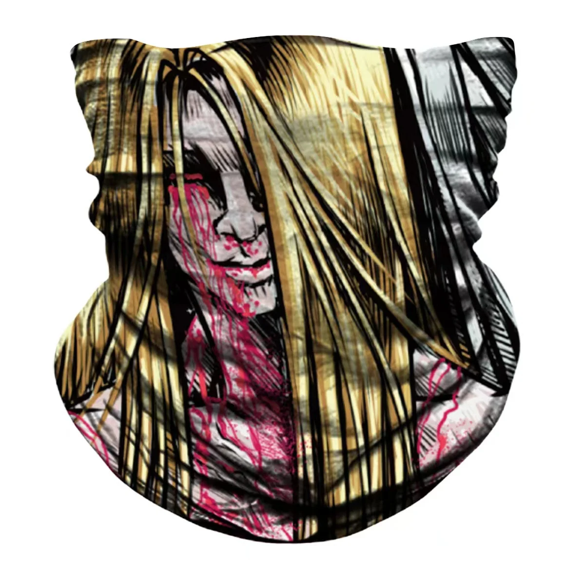 Cursed Bride Biker Mask - Yellow/Red - Image 3
