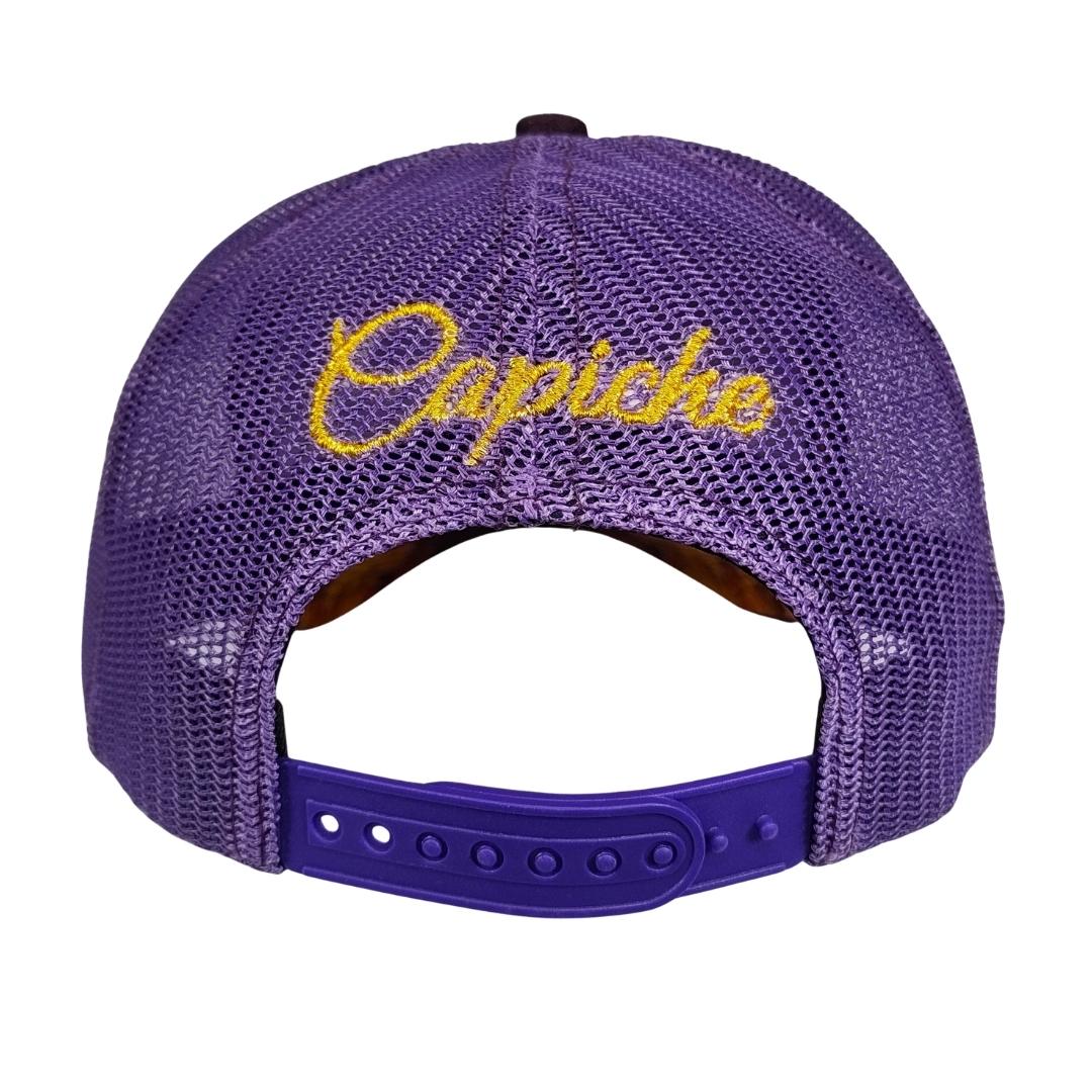 Demon Trucker Cap - Purple Suede & Golden Thread - Image 10