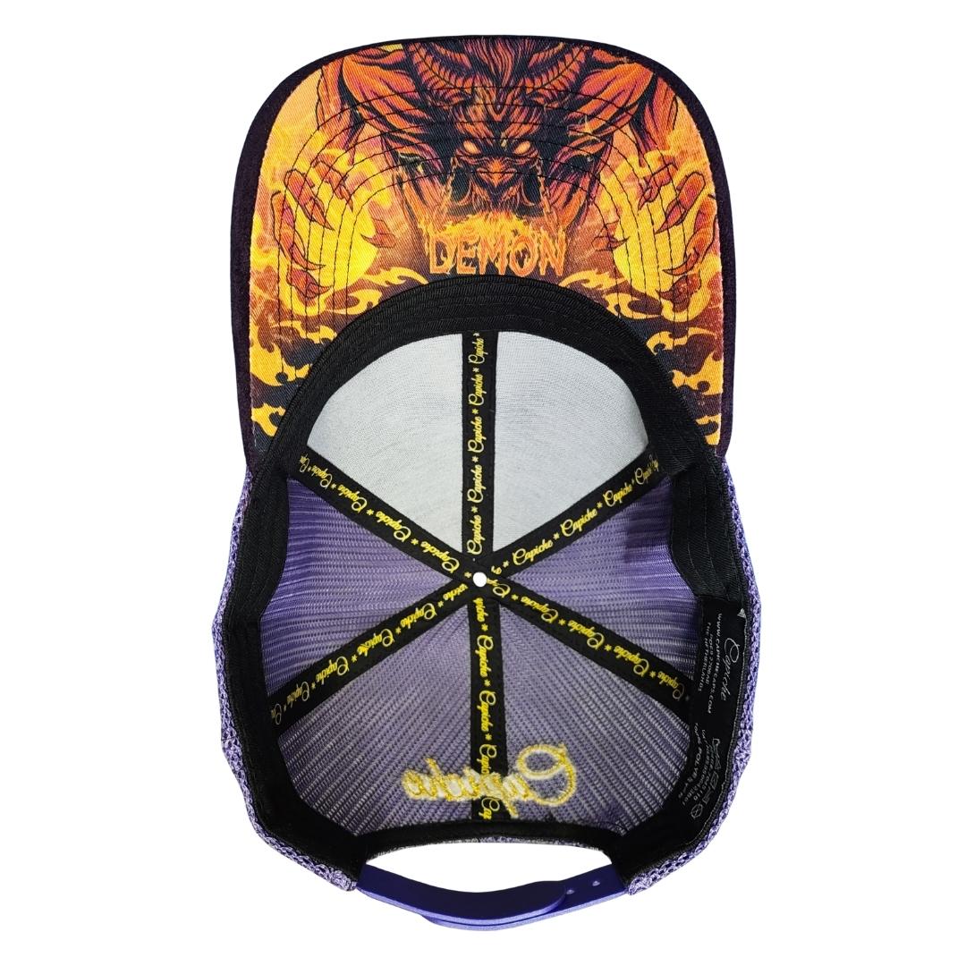 Demon Trucker Cap - Purple Suede & Golden Thread - Image 9