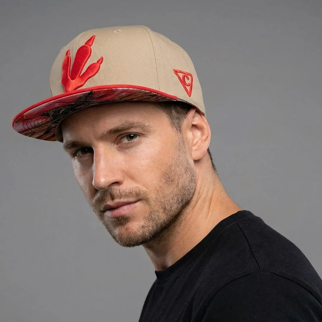 Dimorphodon Snapback - Beige/Red - Image 6
