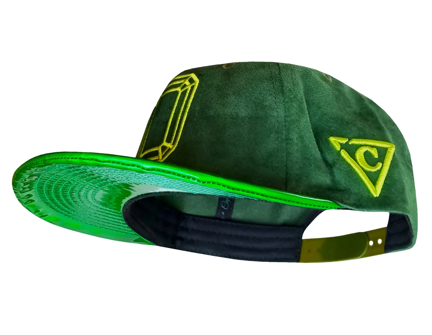 Emerald Suede Snapback - Green Holographic Brim - Image 10
