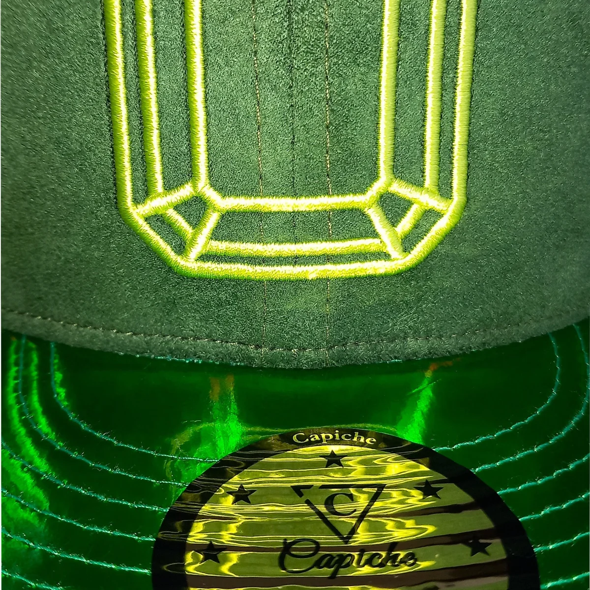 Emerald Suede Snapback - Green Holographic Brim - Image 9