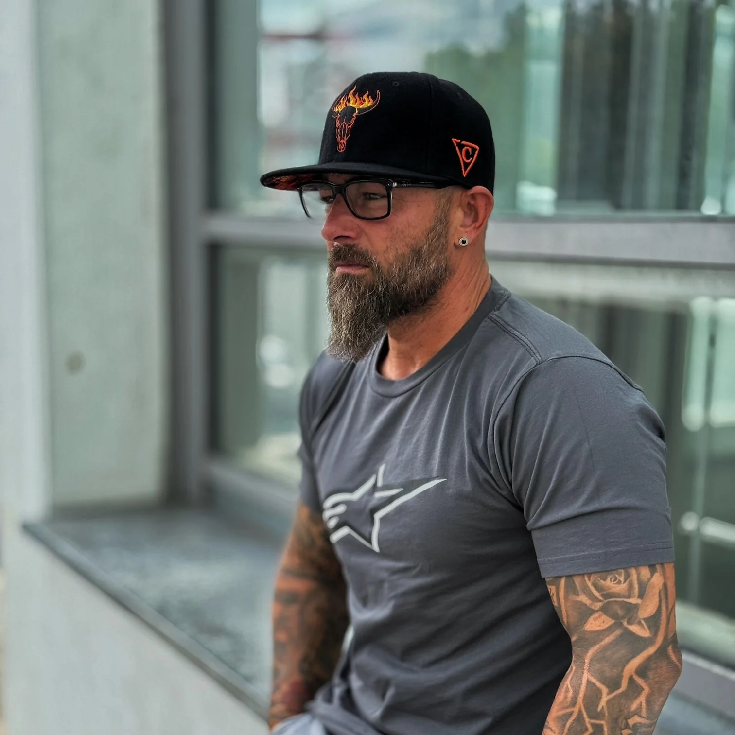 Fire Bull Snapback - Black Soft Felt Fabric - Image 10