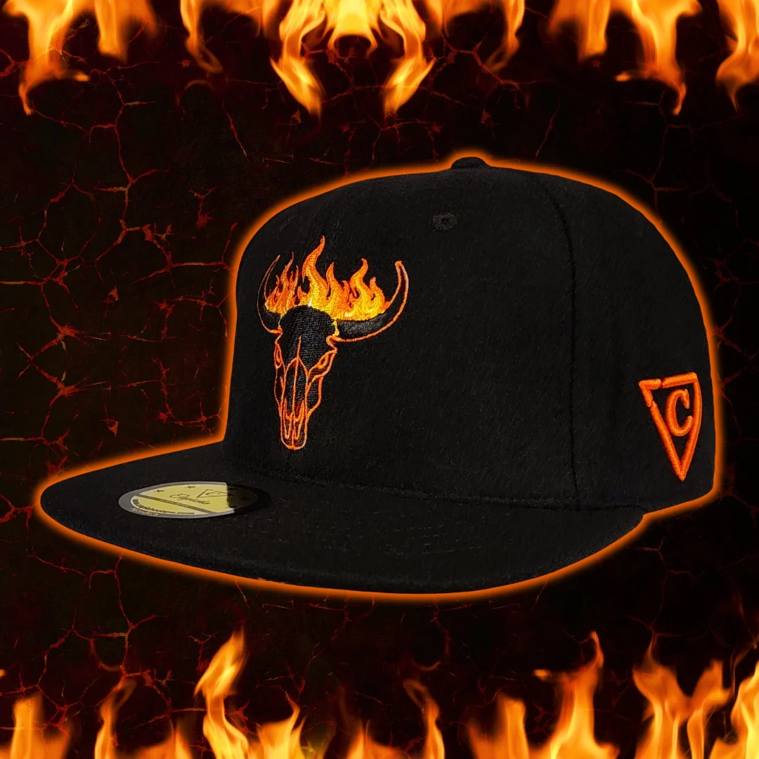 Fire Bull Snapback - Black Soft Felt Fabric - Image 22