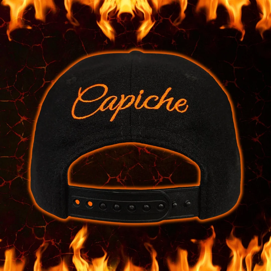 Fire Bull Snapback - Black Soft Felt Fabric - Image 23