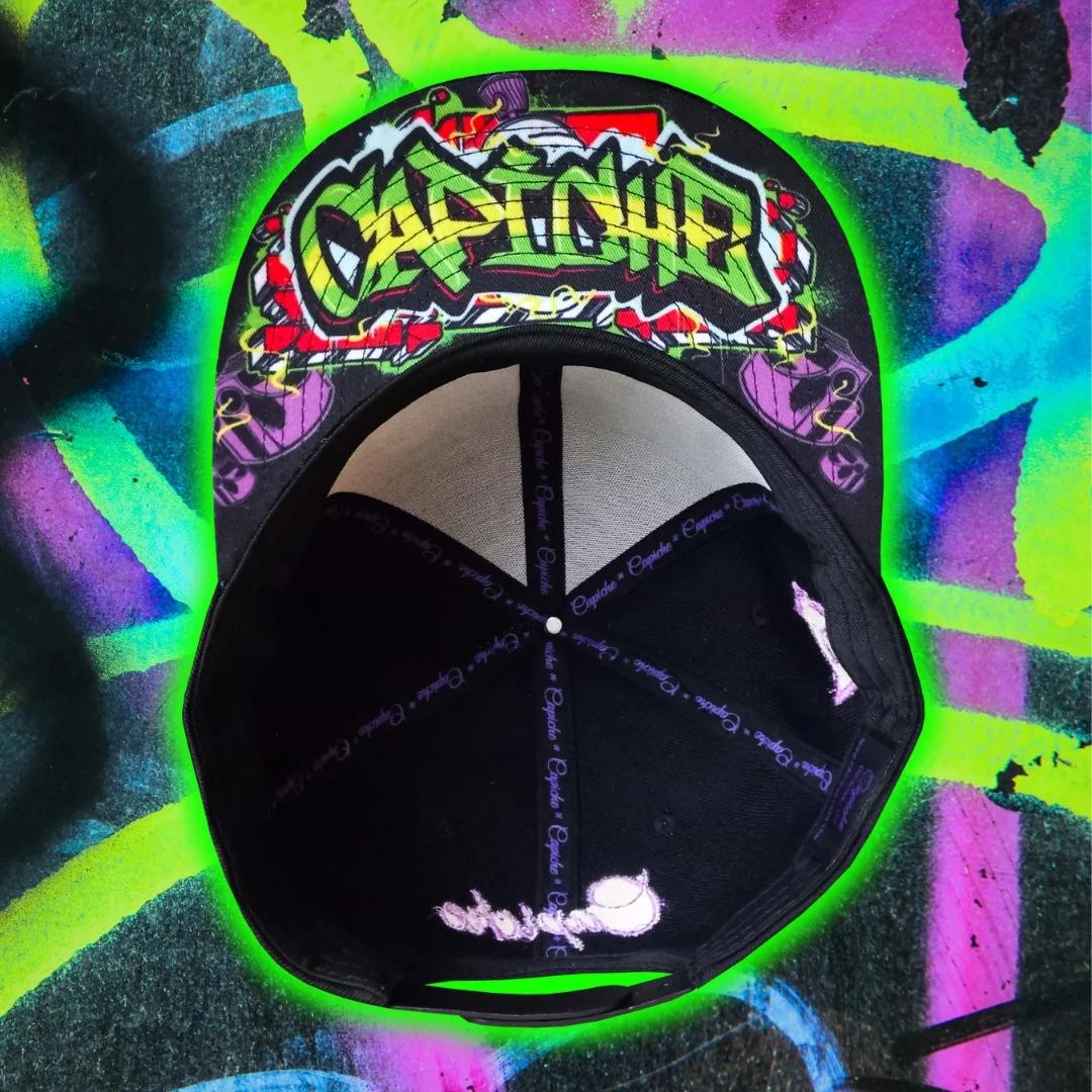 Freestyler Snapback - Black/Green Graffiti Spray - Image 13