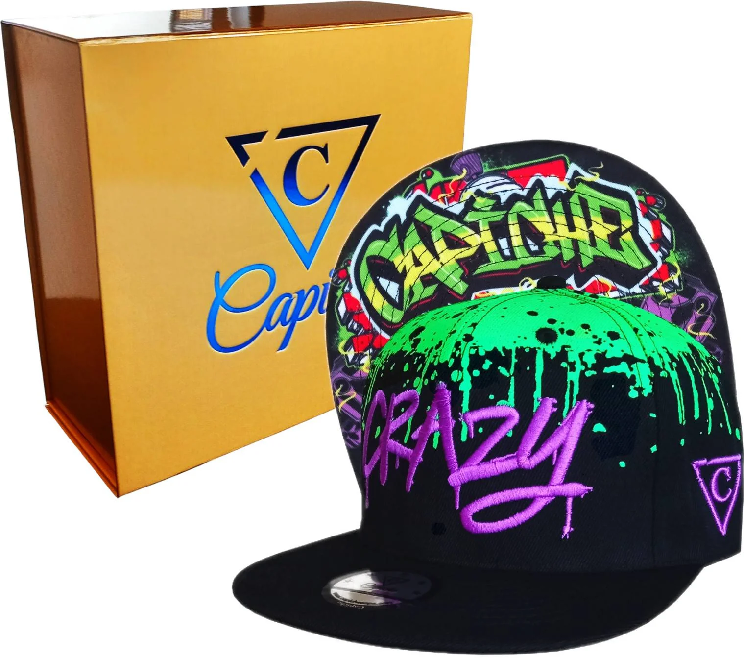 Freestyler Snapback - Black/Green Graffiti Spray - Image 3