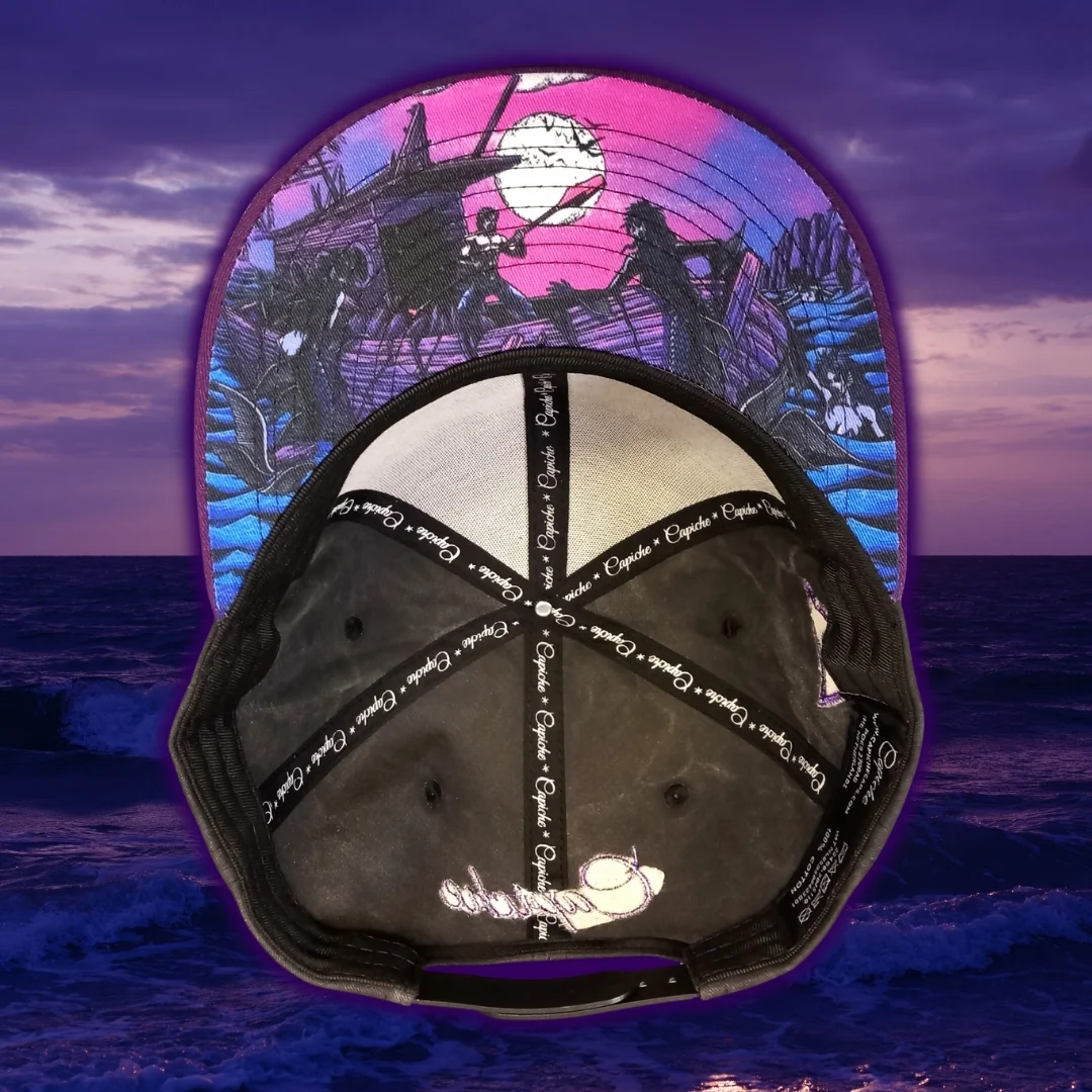 Full Moon Attack Snapback - Washed Dark Grey/Purple - Image 10