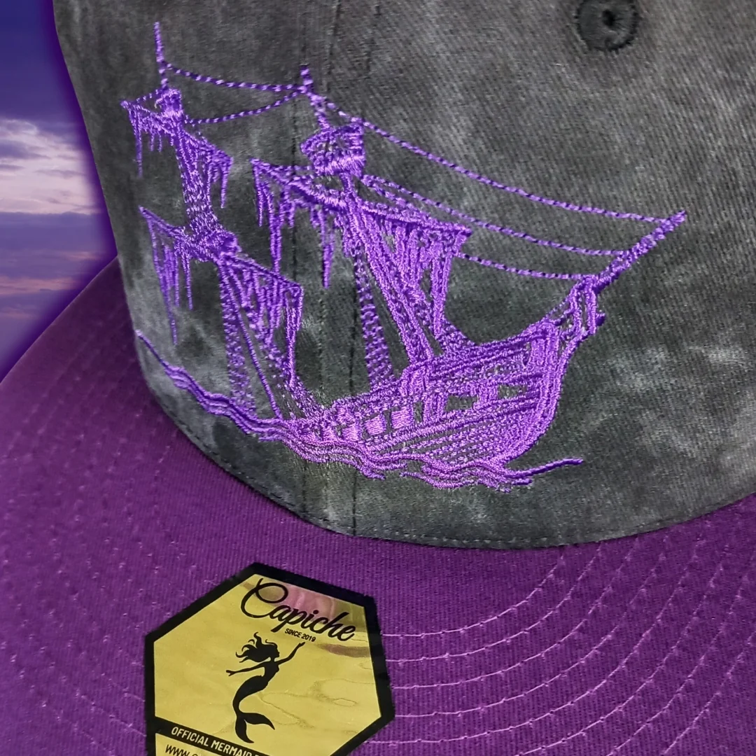 Full Moon Attack Snapback - Washed Dark Grey/Purple - Image 9