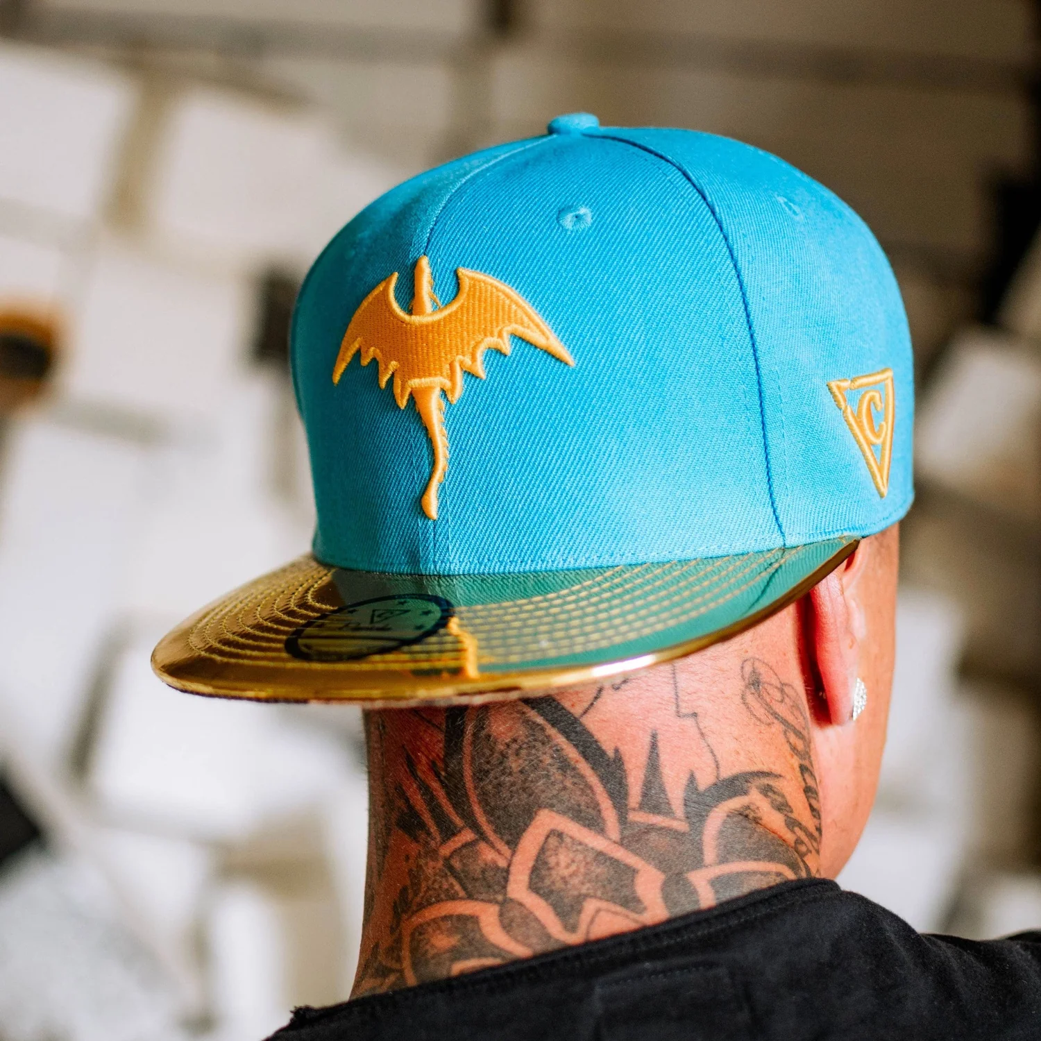Golden Dragon Snapback - Blue/Gold - Image 11