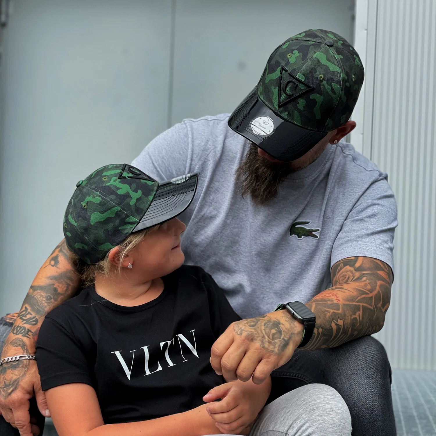 Green Camo Curved Cap Child Size - Green/Black Metallic - Image 6