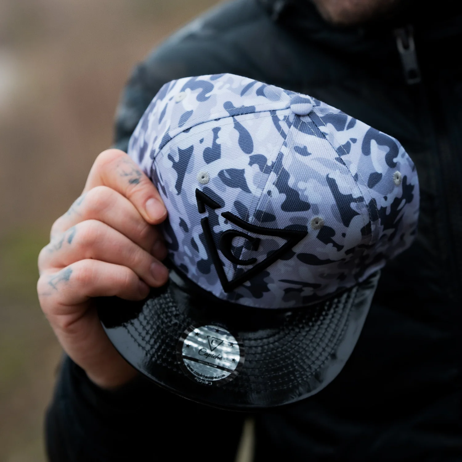 Grey Camo Snapback - Grey - Image 7