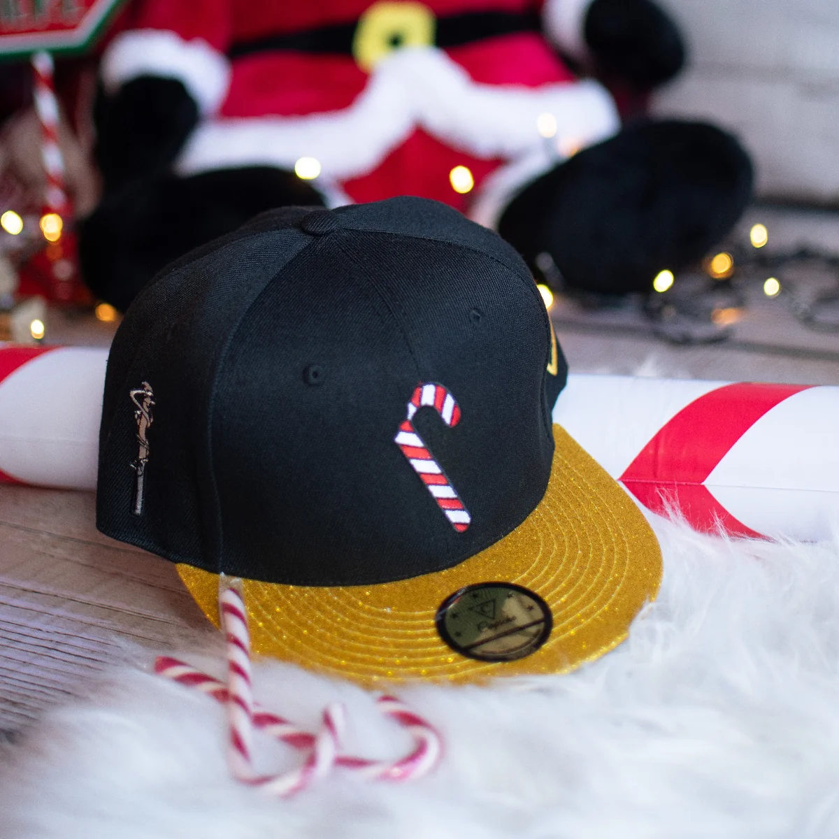 Holiday Feast Snapback - Black/Gold Glitter - Image 15