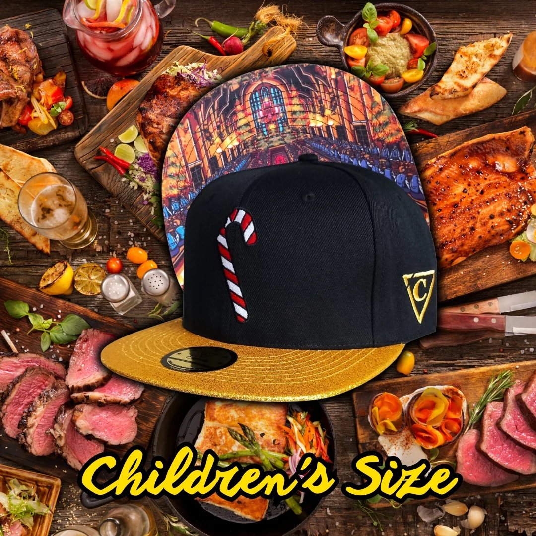 Holiday Feast Snapback Child Size - Black/Gold Glitter - Image 14