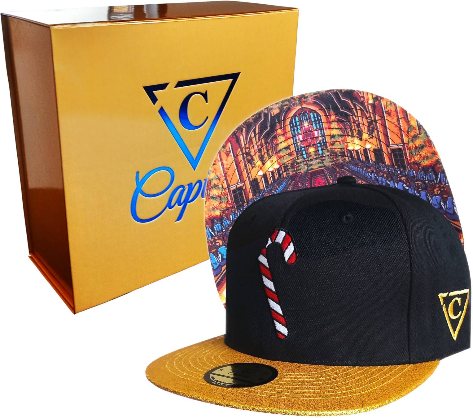 Holiday Feast Snapback Child Size - Black/Gold Glitter - Image 3