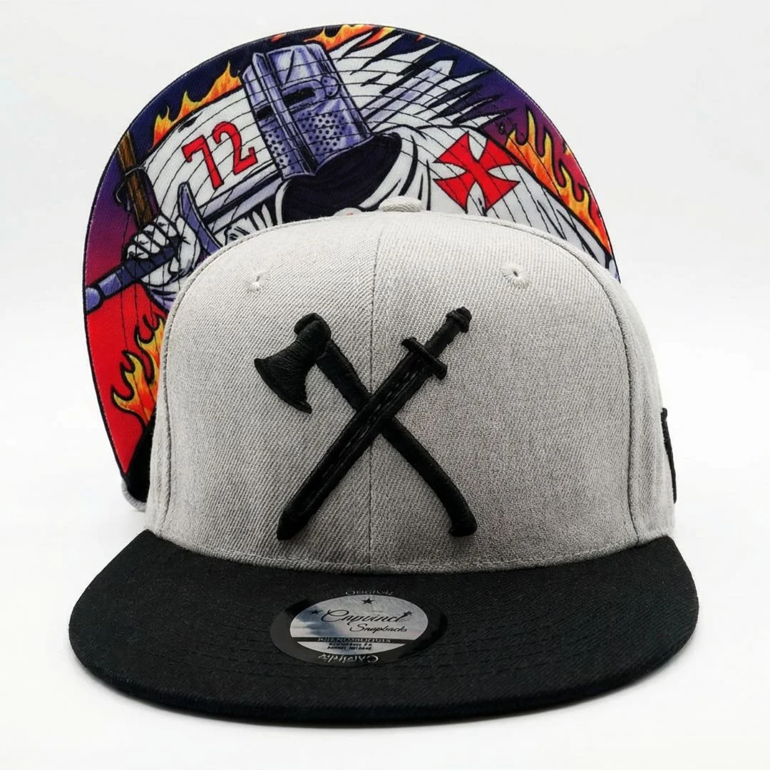 Knight Templar Snapback - Grey/Black - Image 3
