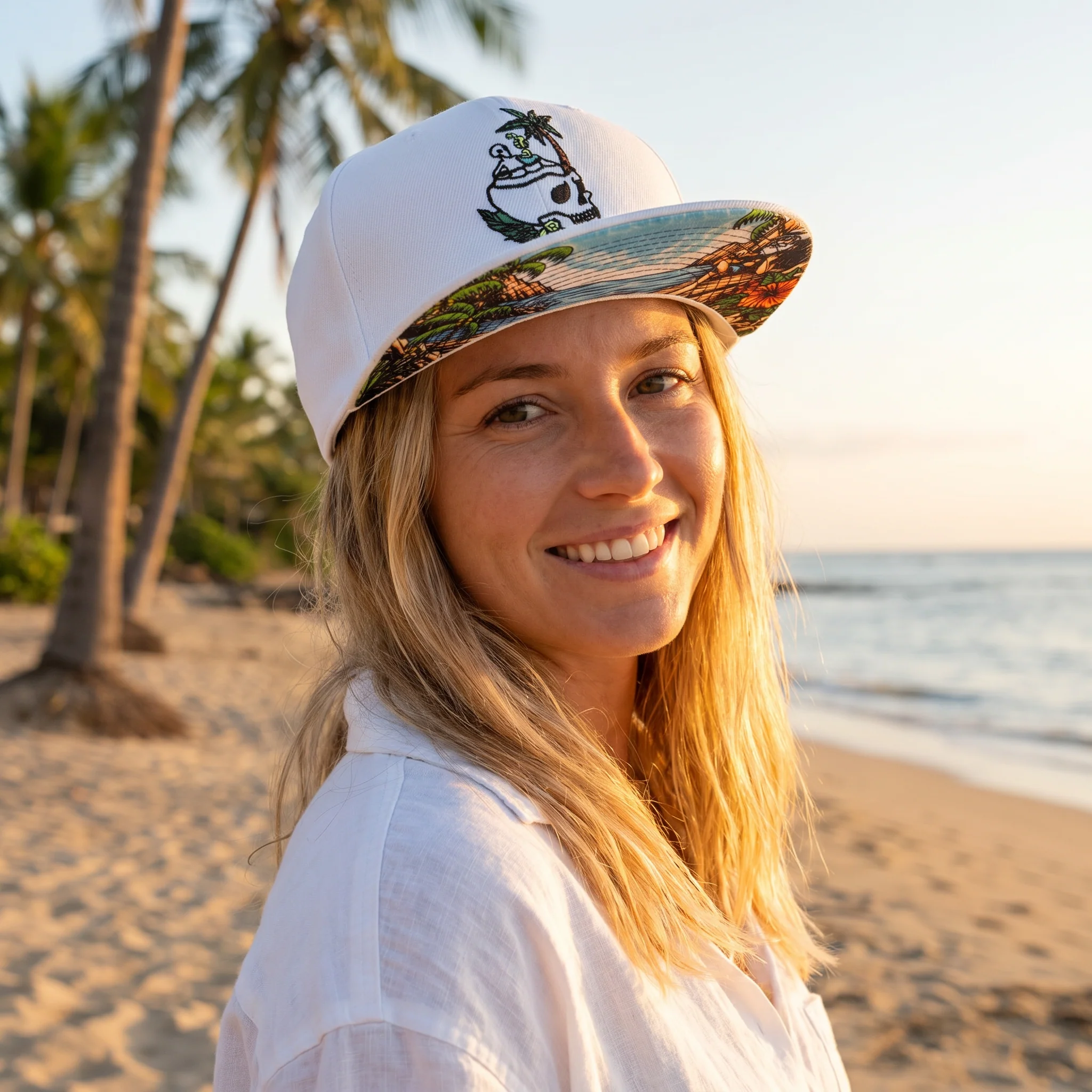 LIMITED EDITION Laid Back Summer Snapback - White - Image 3
