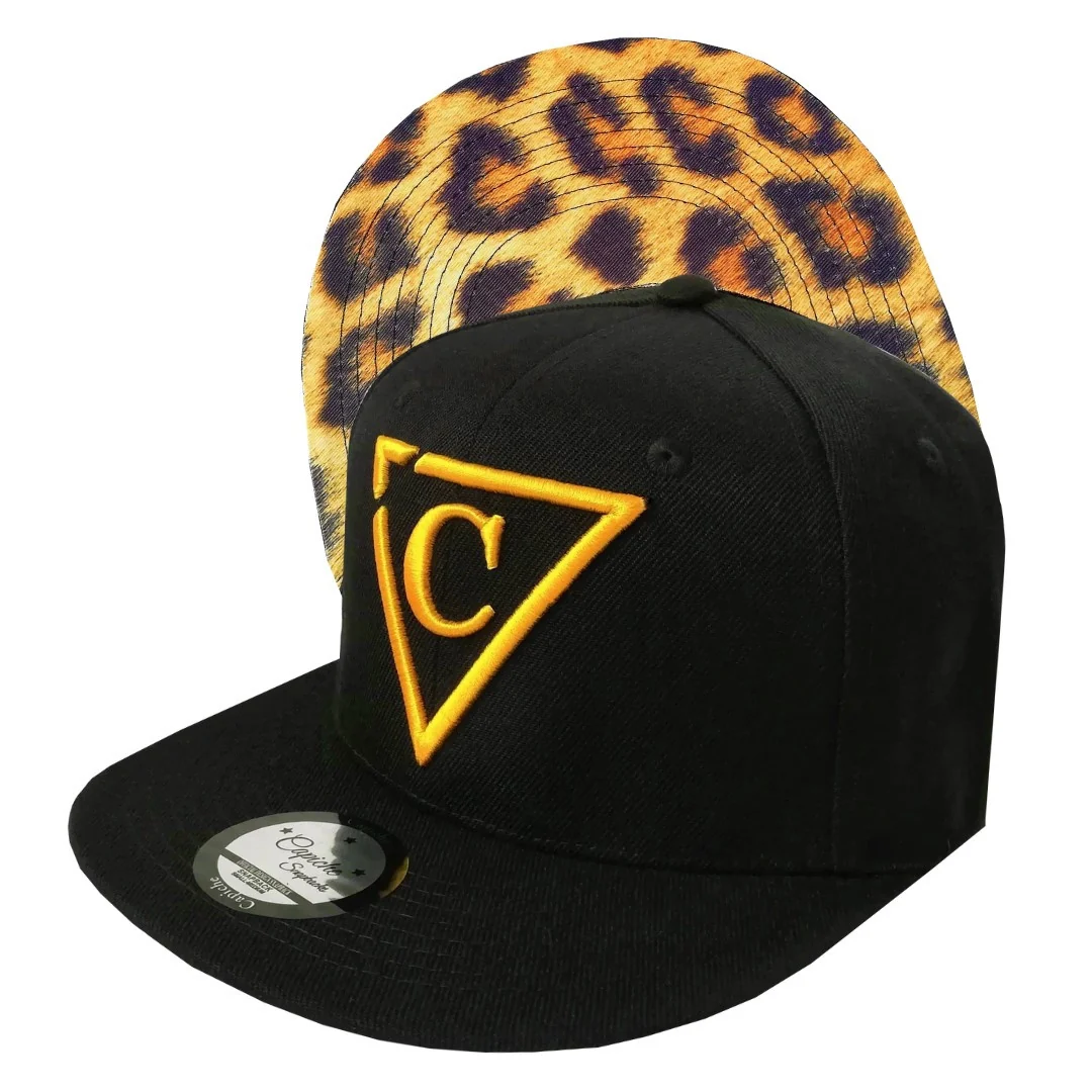 Leopard Snapback - Black