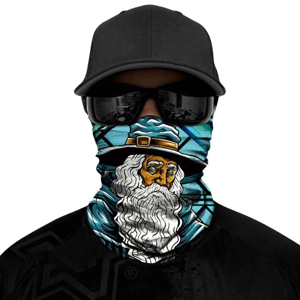 Lost Wizard Biker Mask - White/Blue - Image 7