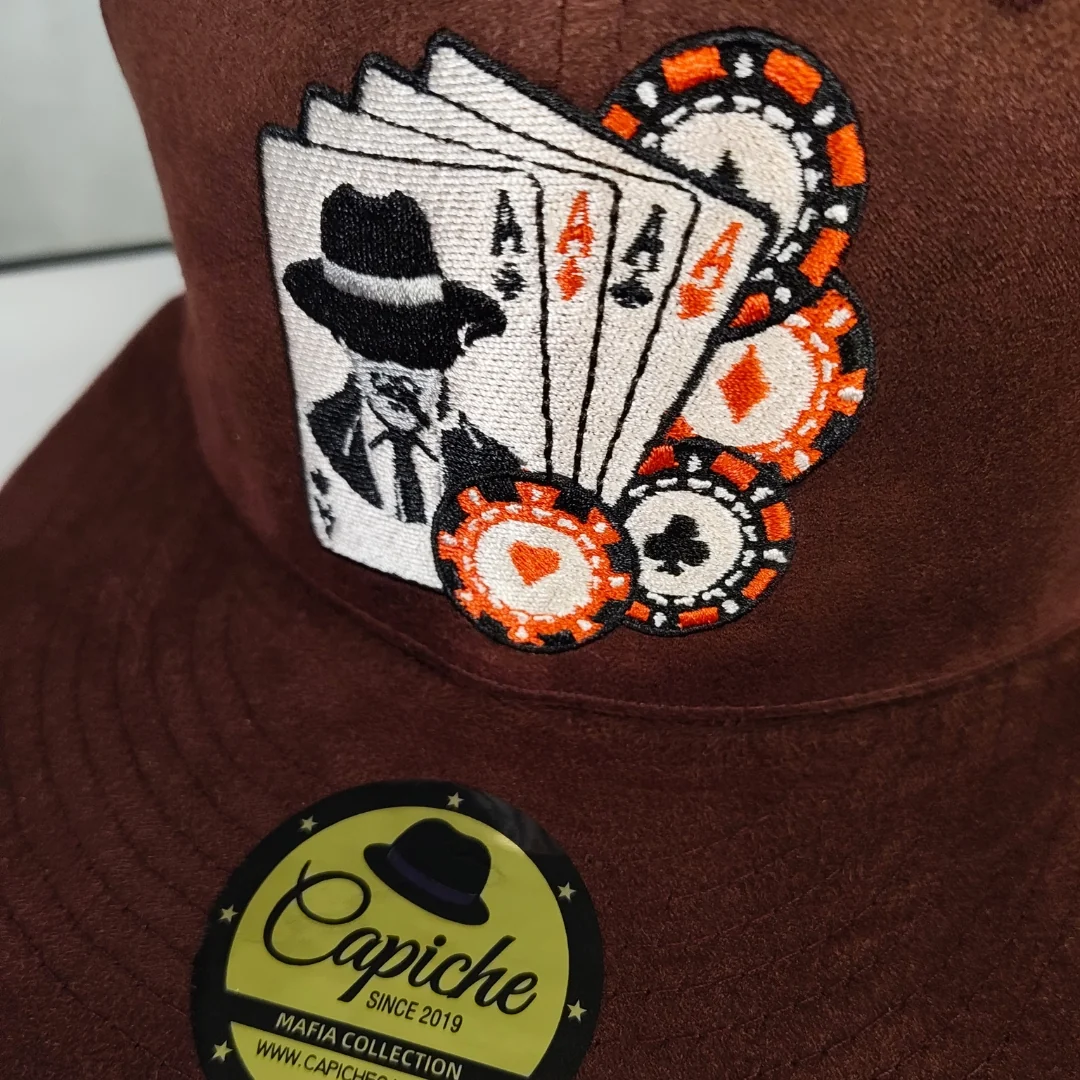 Mafia Poker Snapback No. 1 - Burgundy Suede - Image 10