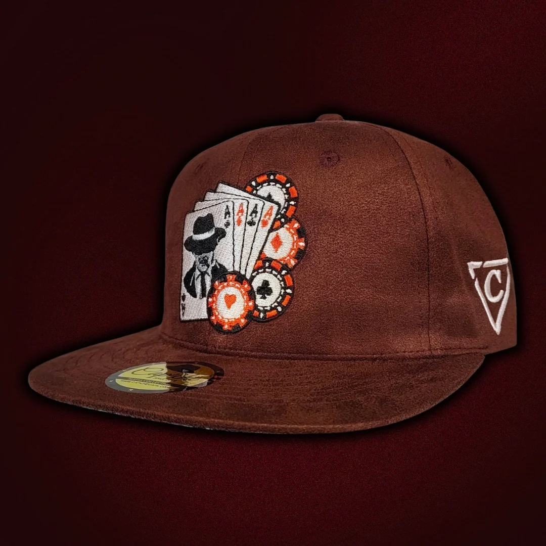 Mafia Poker Snapback No. 1 - Burgundy Suede - Image 11