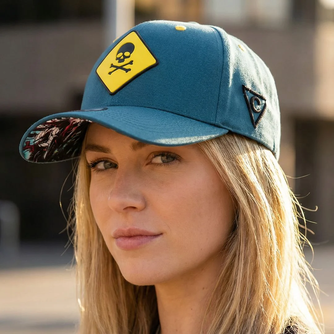 Mayday Curved Cap - Blue & Yellow Rubber - Image 4