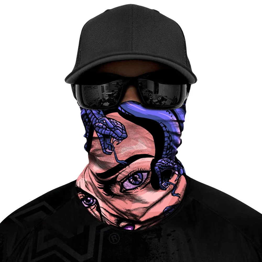 Medusa Biker Mask - Purple/Beige - Image 6