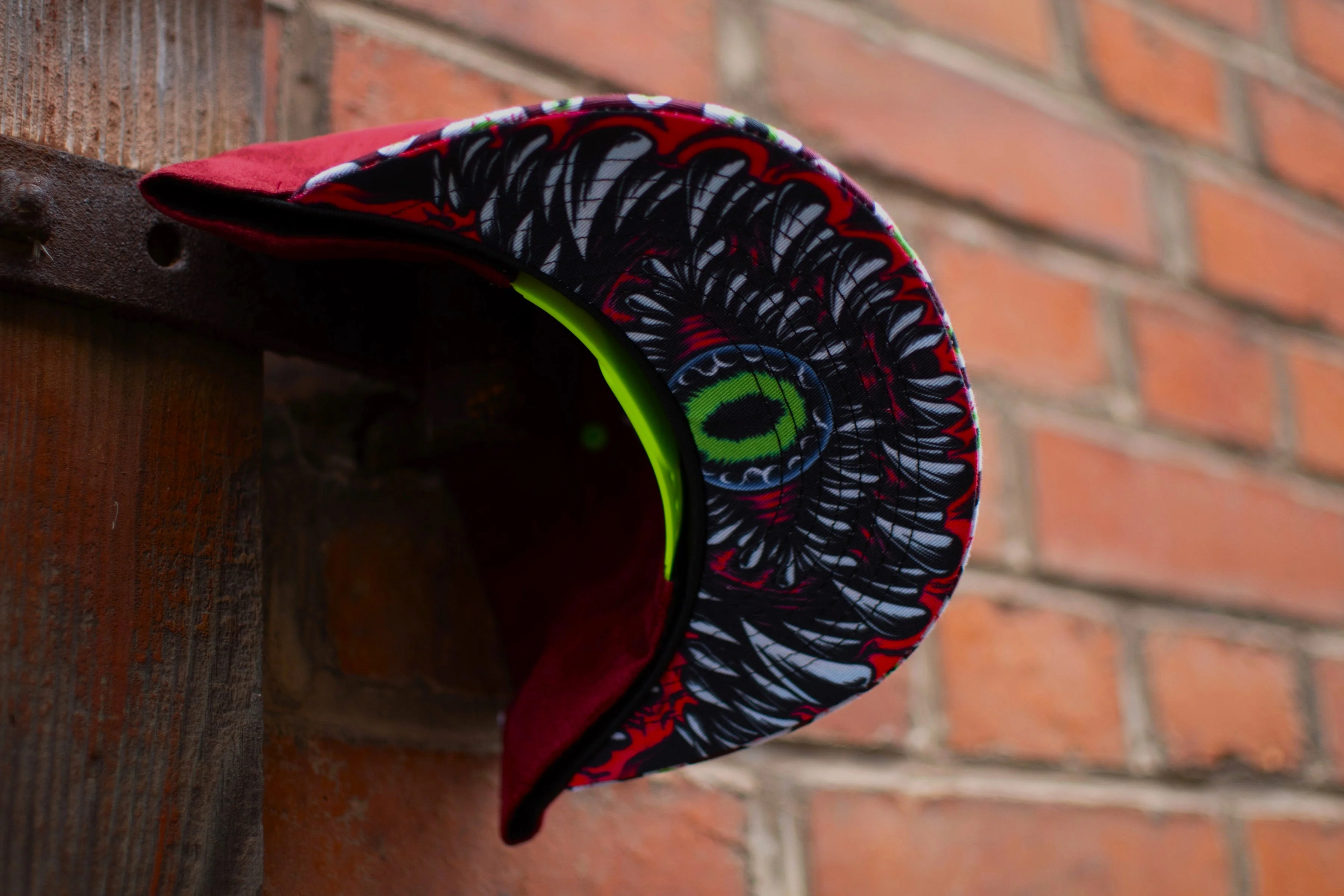 LIMITED EDITION Monster Vision Snapback - Dark Maroon Suede with Eyes - Image 11